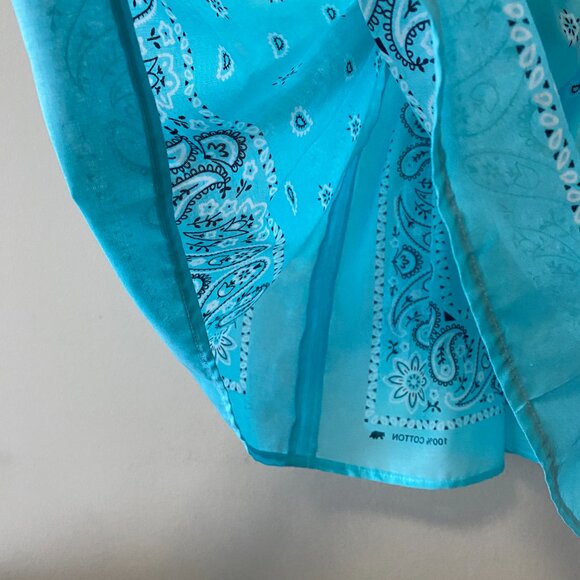 Handmade Children's 100% Cotton Blue Paisley Elastic Straps Dress - Picture 10 of 12